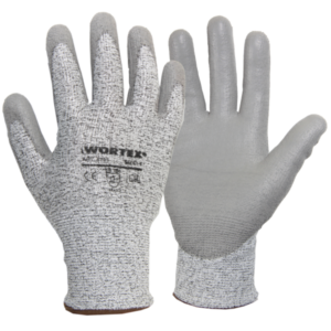 WORTEX HPPE/klaaskiud sõrmikud PU kattega, lõikekindlus D