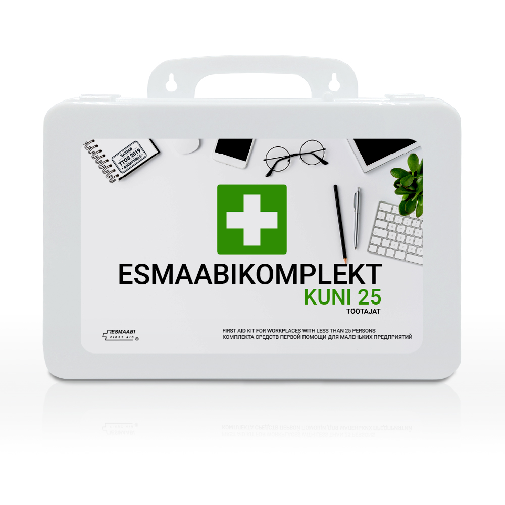 Esmaabikomplekt ettevõttele plastkarbis