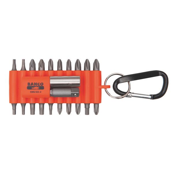 Otsakute kmpl 22 osa kummist hoidikus karabiniga PH+PZ+TORX+HEX