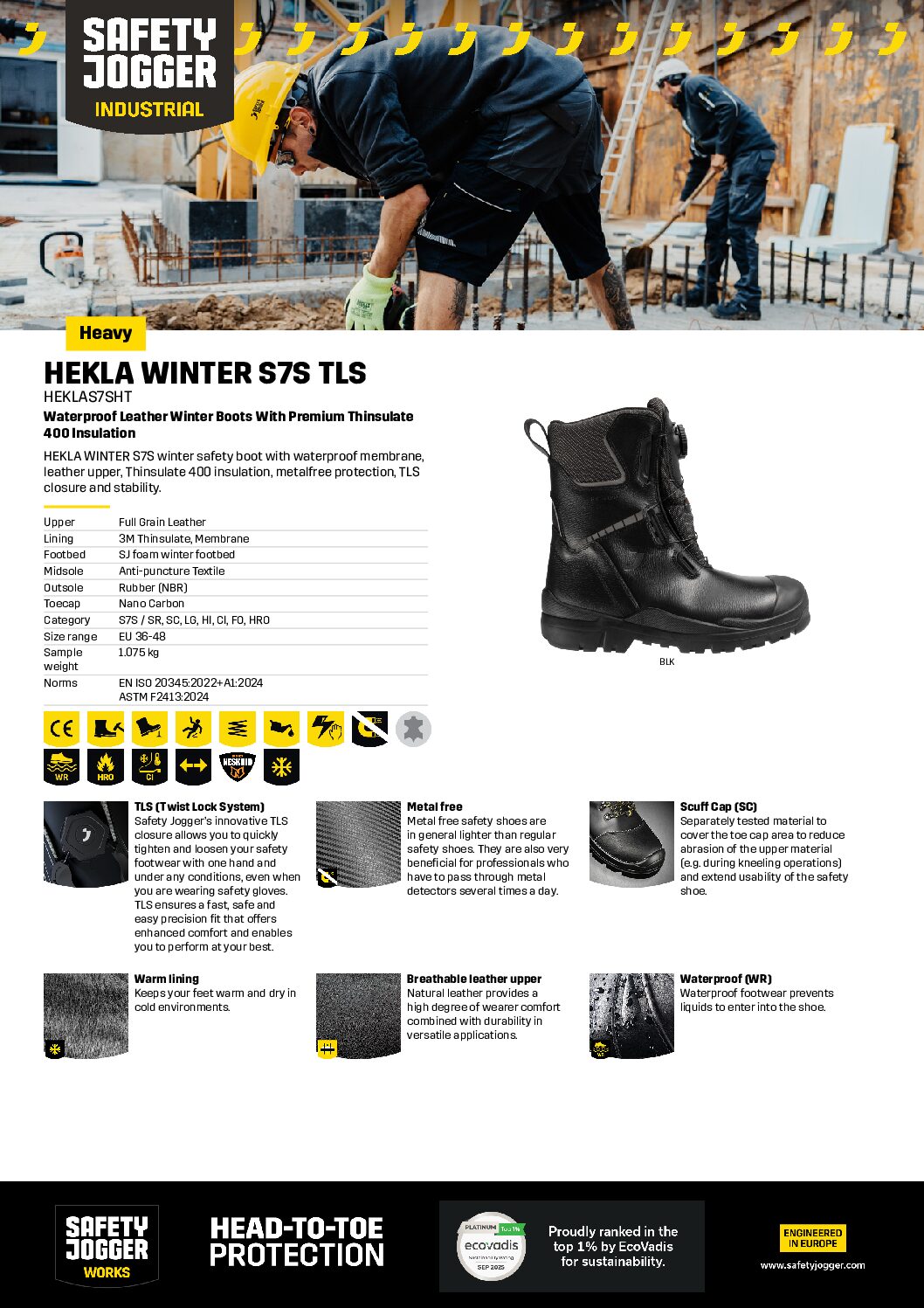 Safety Jogger HEKLA ülim talvine turvasaabas S7S kiirkinnitusega - Pilt 2